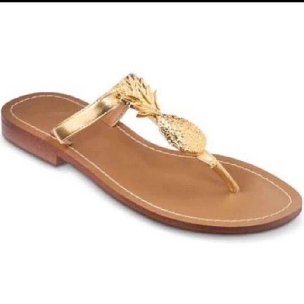 Lilly Pulitzer for Target gold pineapple sandals